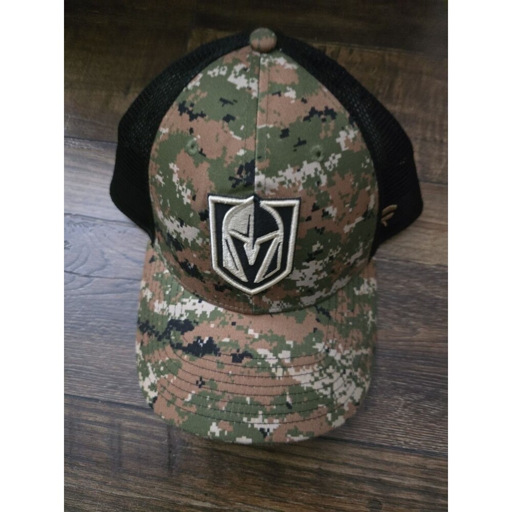 Fanatics Pro Vegas Golden Knights Camo Trucker Flex Hat L/XL NHL Mesh Back